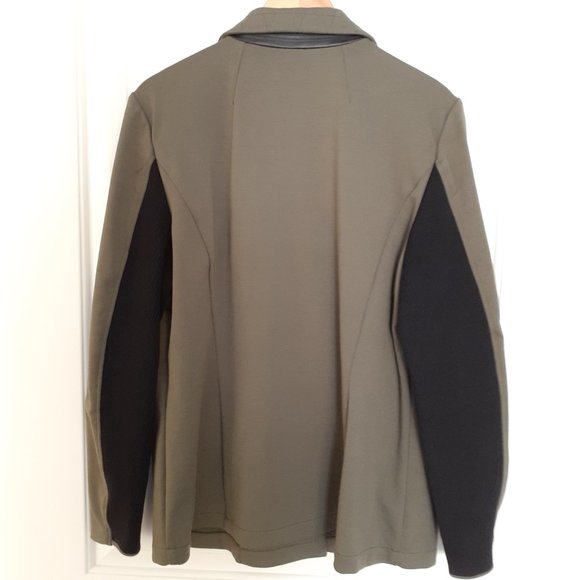 LOGO by Lori Goldstein Jacket with Faux Leather Shoulder Detail Green Size XL - Picture 2 of 12